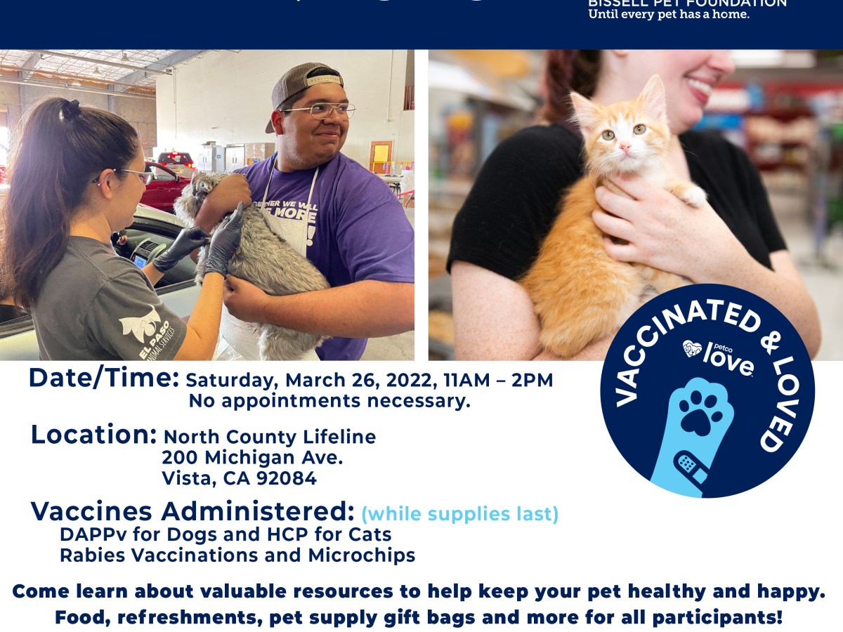 Rancho Coastal Humane Society Teams with Petco Love to ‘Give Pets Their Best Shot’ for National Pet Vaccination Month